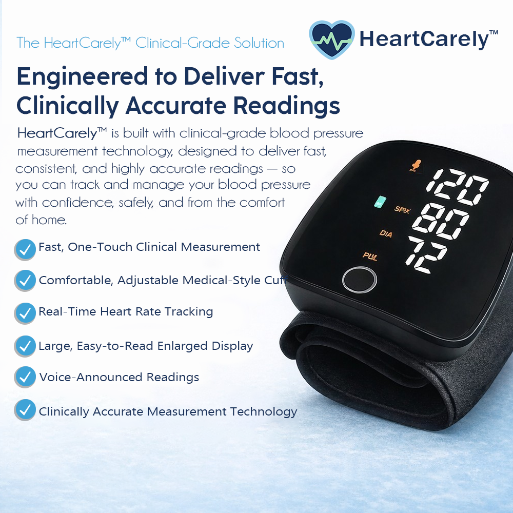HeartCarely™ – Clinical-Grade BP Monitor